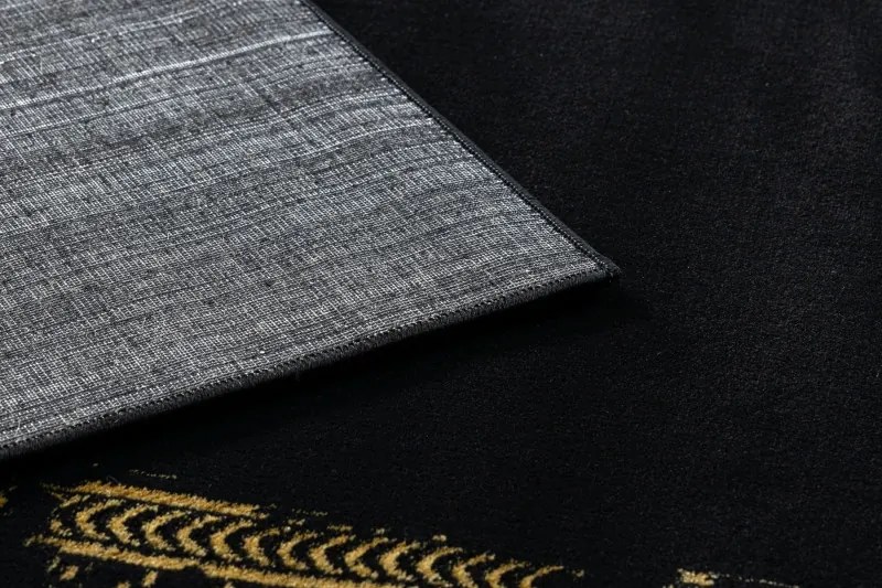 Dywany Łuszczów 200x290 cm Kusový koberec Gloss 408C 86 glamour black/gold, čierna, chodba / predsieň
