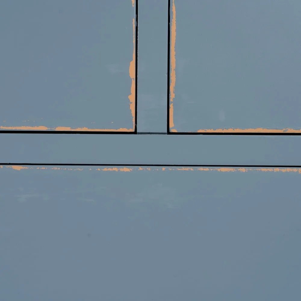 Modrá nízka komoda z jedľového dreva 115x90 cm Shabby – Ixia