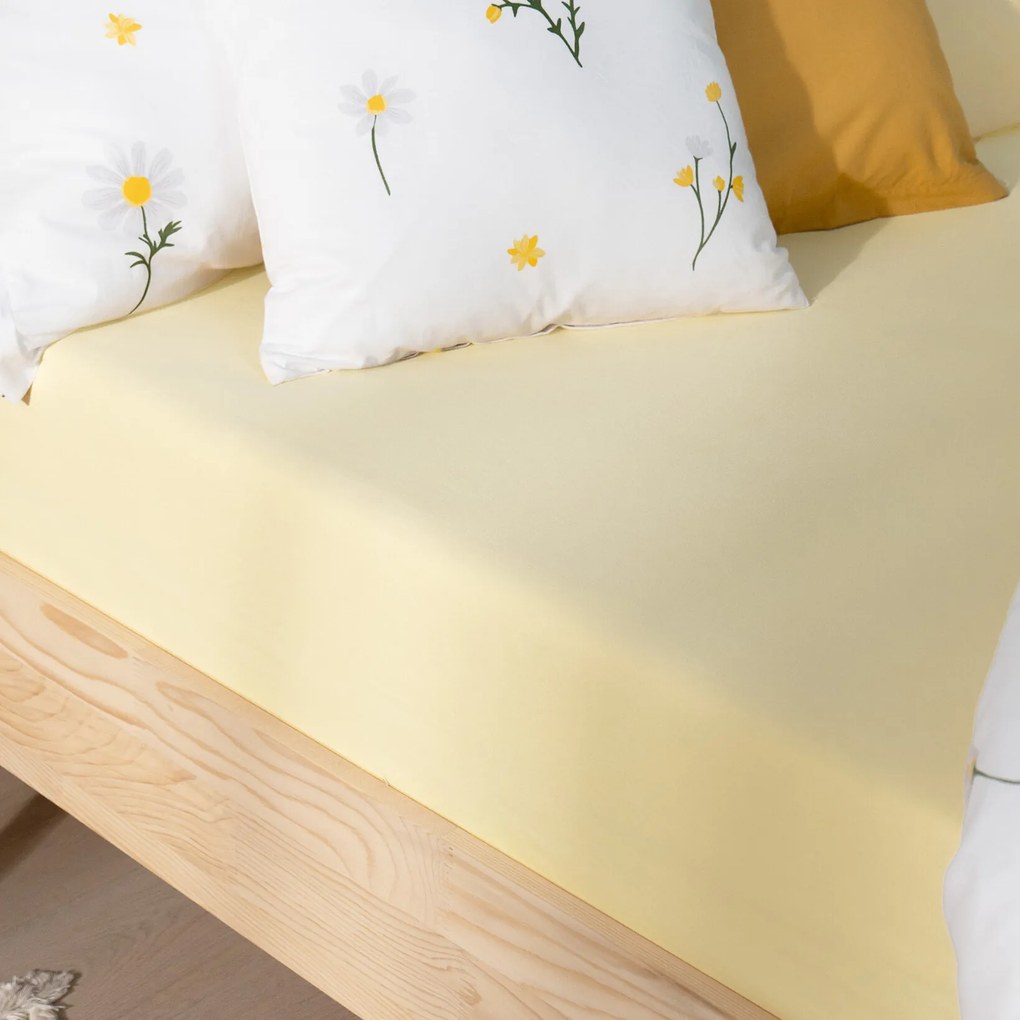 Goldea jersey elastická plachta - banánová 160 x 200 cm