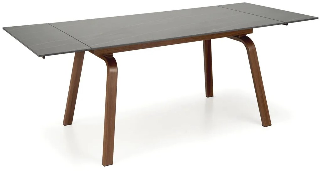 Jídelní rozkládací stůl LOZANO 140/200 cm černý mramor/ořech