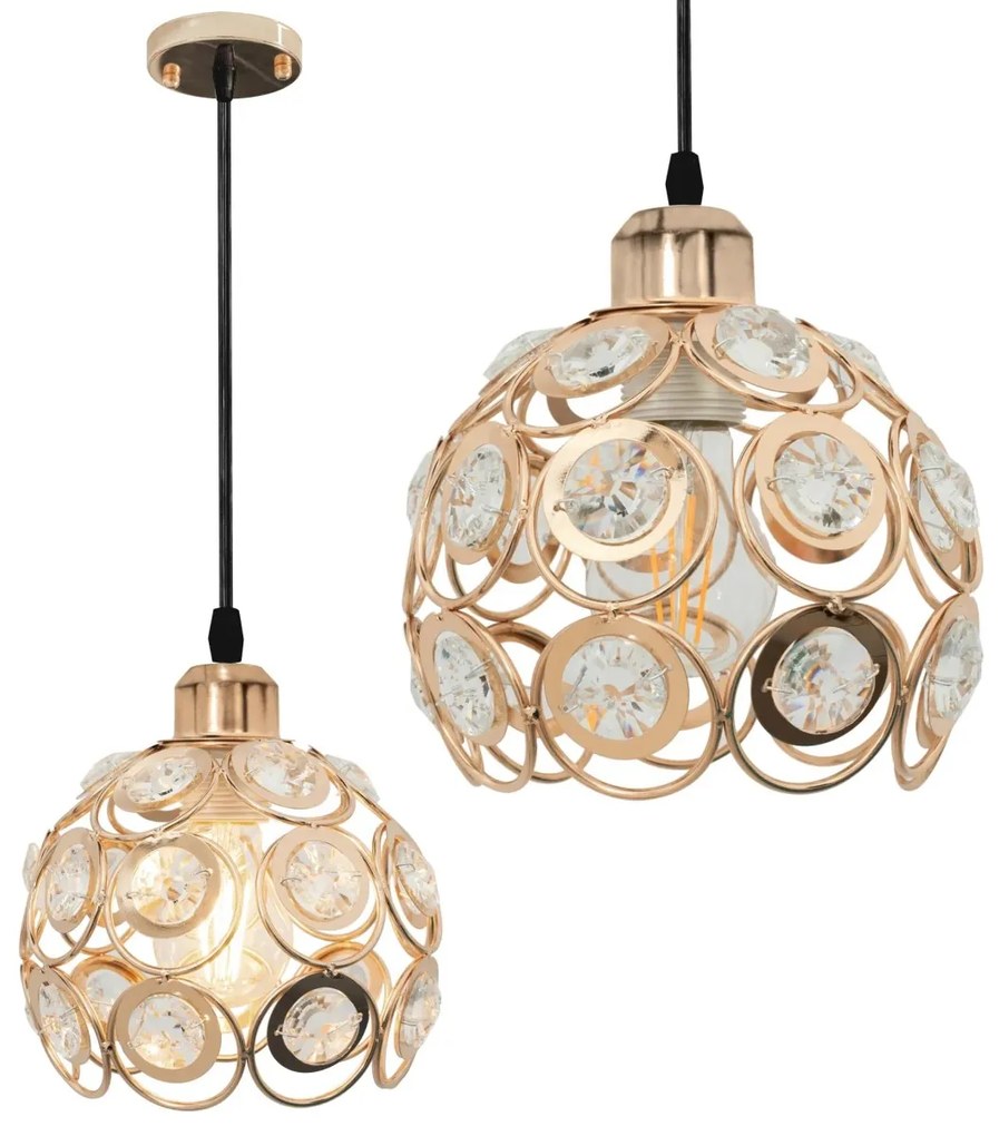 Stropné svietidlo TooLight Loft Crystal I zlaté
