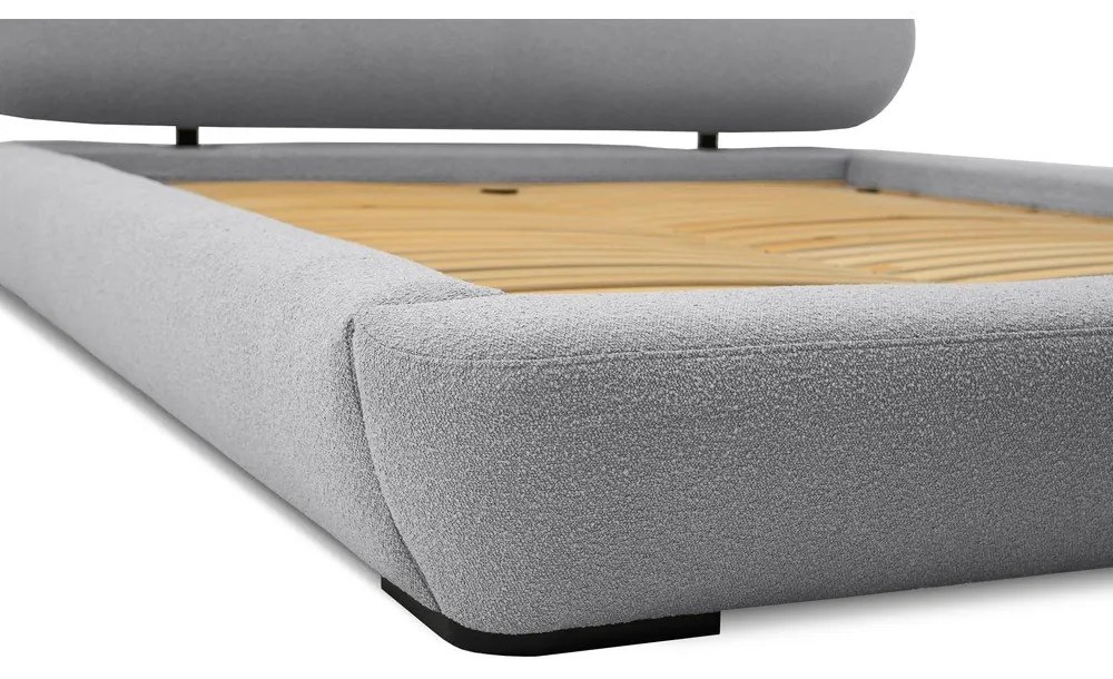 Sivá čalúnená dvojlôžková posteľ s roštom 160x200 cm Odette – Scandic