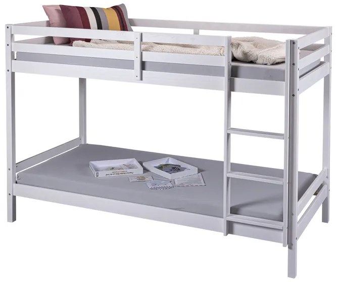 Inter Link Detská poschodová posteľ Small Cloud/Sleepy Cloud, biely lak (poschodová posteľ s rebríkom, 90 X 200 CM)  (100374709)