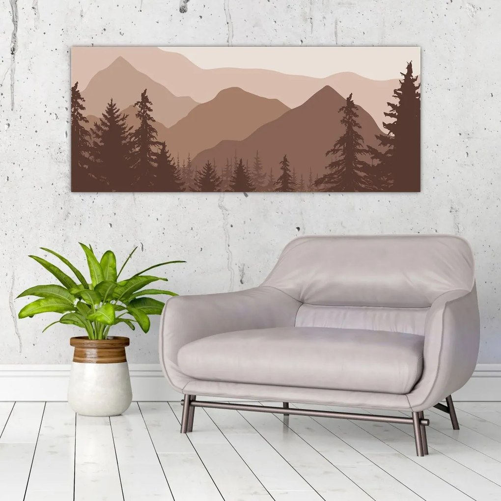 Obraz - Hnedé pohorie N⁰2 (120x50 cm)