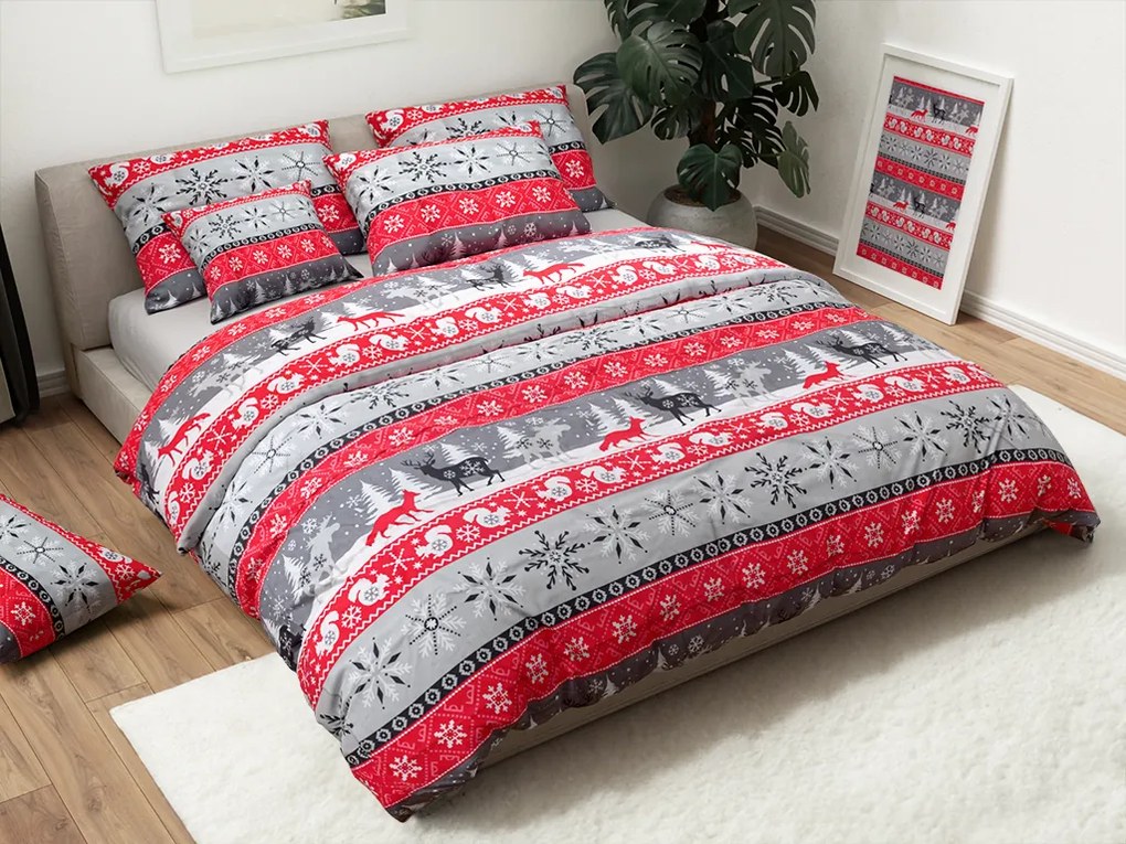 Flanelové obliečky SNOWY FOREST sivá Rozmer obliečky: 2 ks 70 x 90 cm | 200 x 220 cm