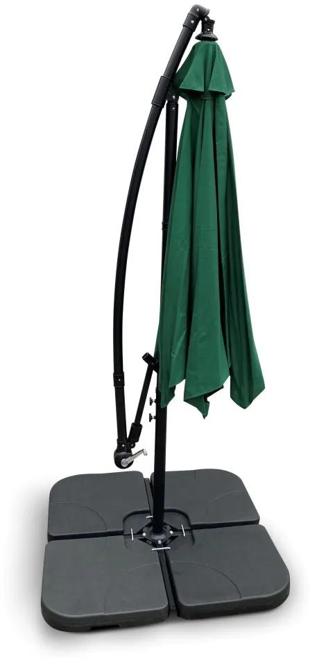 TEXIM HOOK - slnečník pr. 3 m, zelený - bez závažia, 100 % polyester