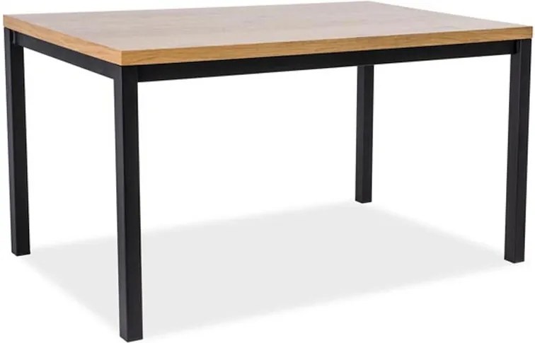 Čierny jedálenský stôl s doskou v dekore dub NORMANO 150x90