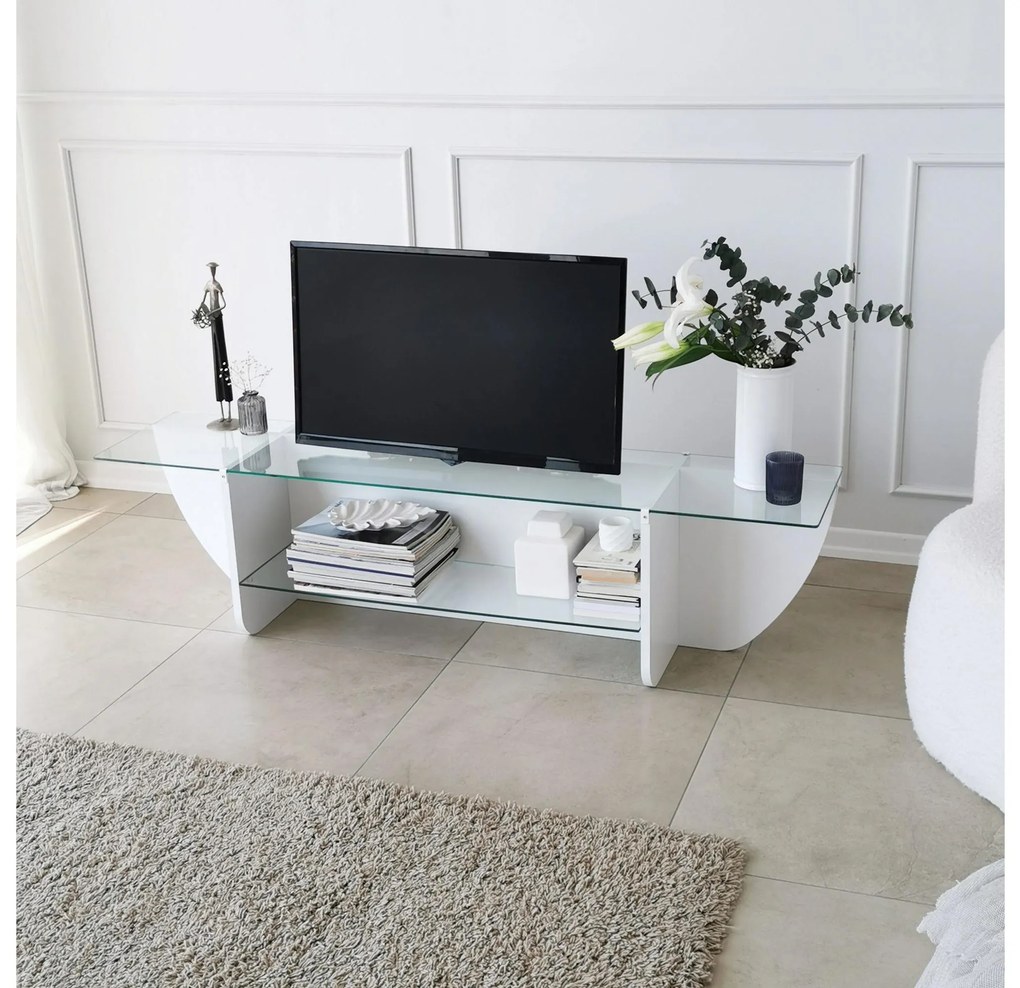 TV stolík Dukoki (biela) . Akcia -19%. Vlastná spoľahlivá doprava až k Vám domov. 1095494