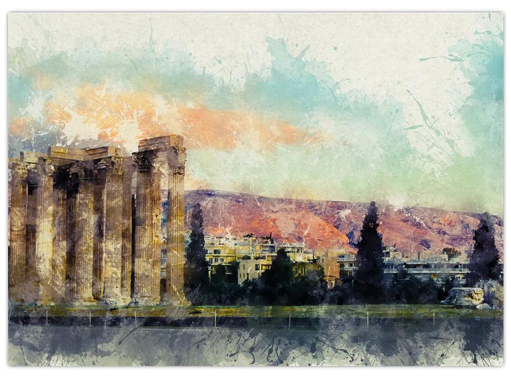 Sklenený obraz - Akropolis, Atény, Grécko (70x50 cm)