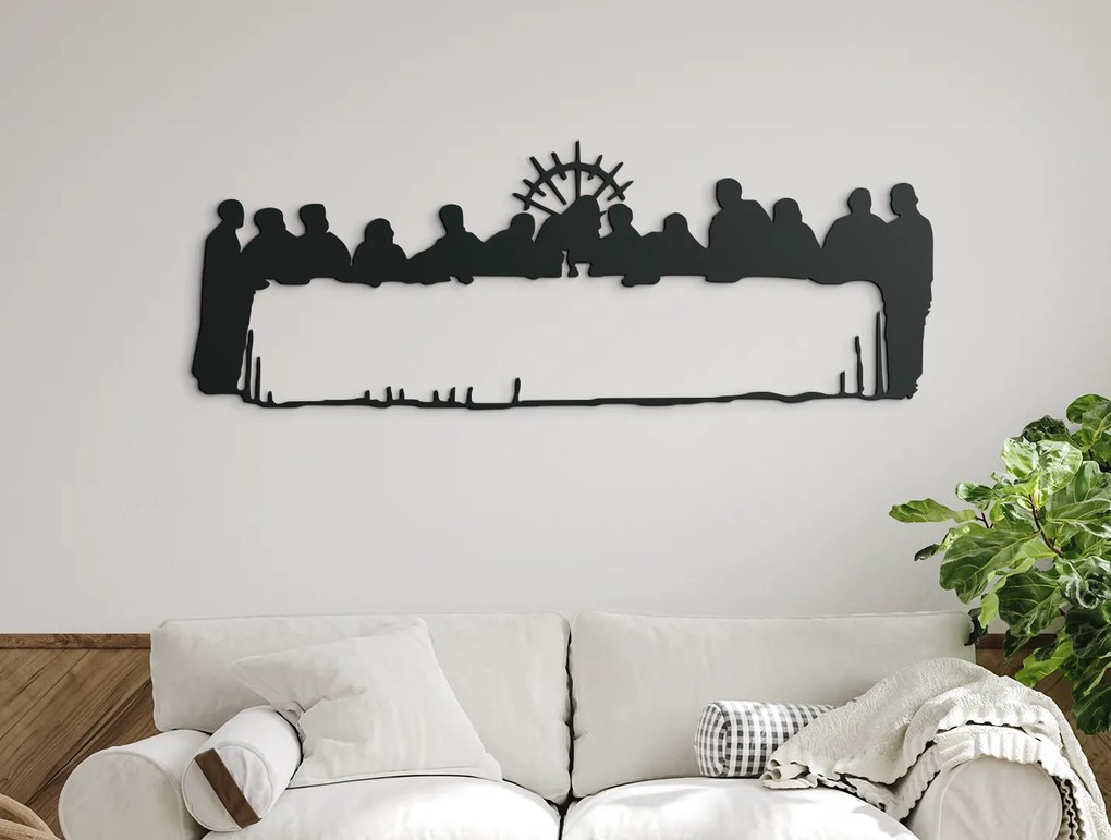 drevko Obraz Posledná večera Rozmer obrazu: 16 x 44,5 cm, Farba dekorácie: Čierna