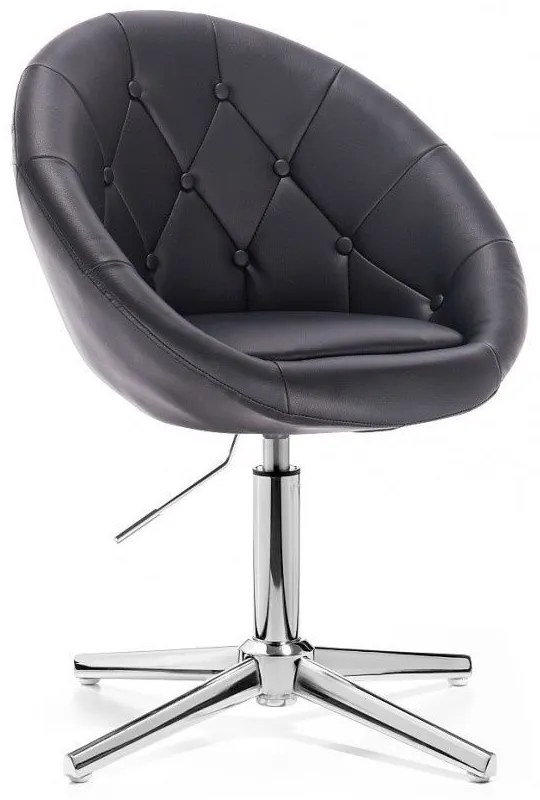 LuxuryForm DESIGN Kreslo VERA na striebornom kríži - čierne