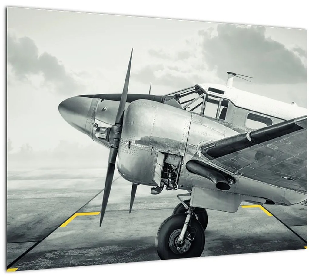 Sklenený obraz - Lietadlo (70x50 cm)
