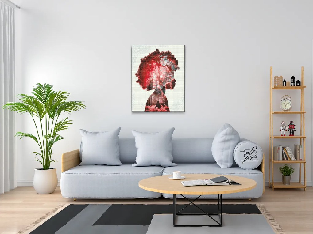 Gario Diamantové maľovanie Dievča, les, muž, papradie Rozmery: 30 x 40 cm, Rámovanie: S vnútorným rámom, Diamanty: Okrúhle