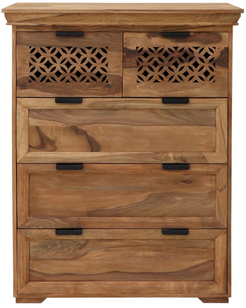 furniture-nabytek.cz - Vysoká komoda so zásuvkami z masívu palisander 90x45x110