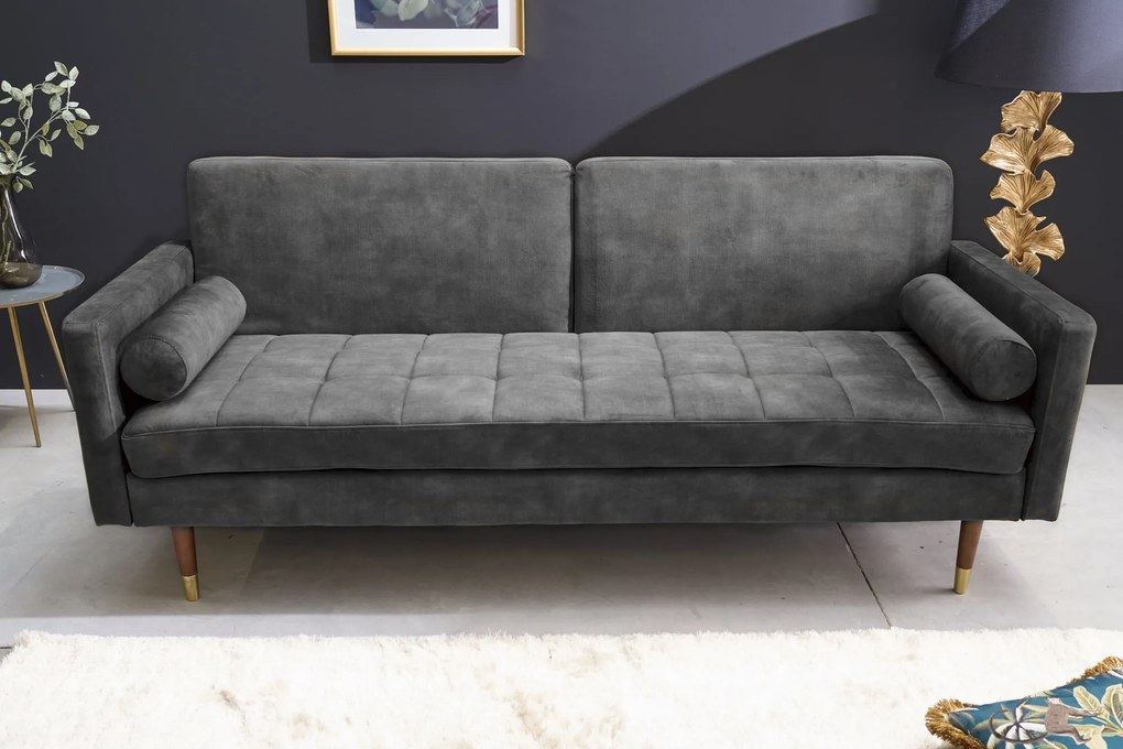 Rozkladacia pohovka Couture sivý mikrovelúr