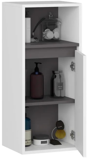 Kúpeľňová skrinka VAMI W35 1D 1W biela ​​/ grafitová