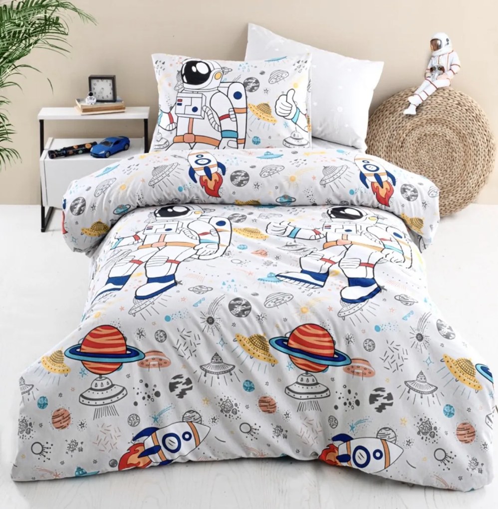 Obliečky bavlnené Astronaut 200x140cm+90x70cm TiaHome