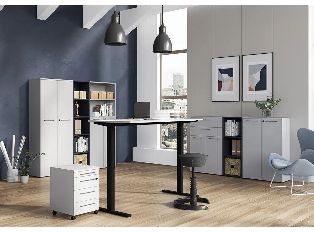 Antracitová knižnica 45x120 cm Agenda – Germania