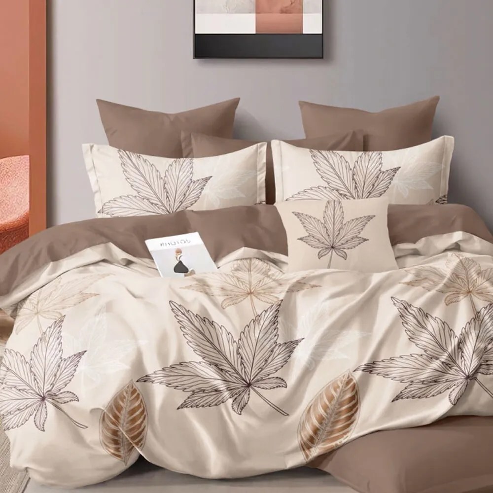 Francúzske obliečky Homa COSY LEAFS 6-dielna sada 200x220 cm