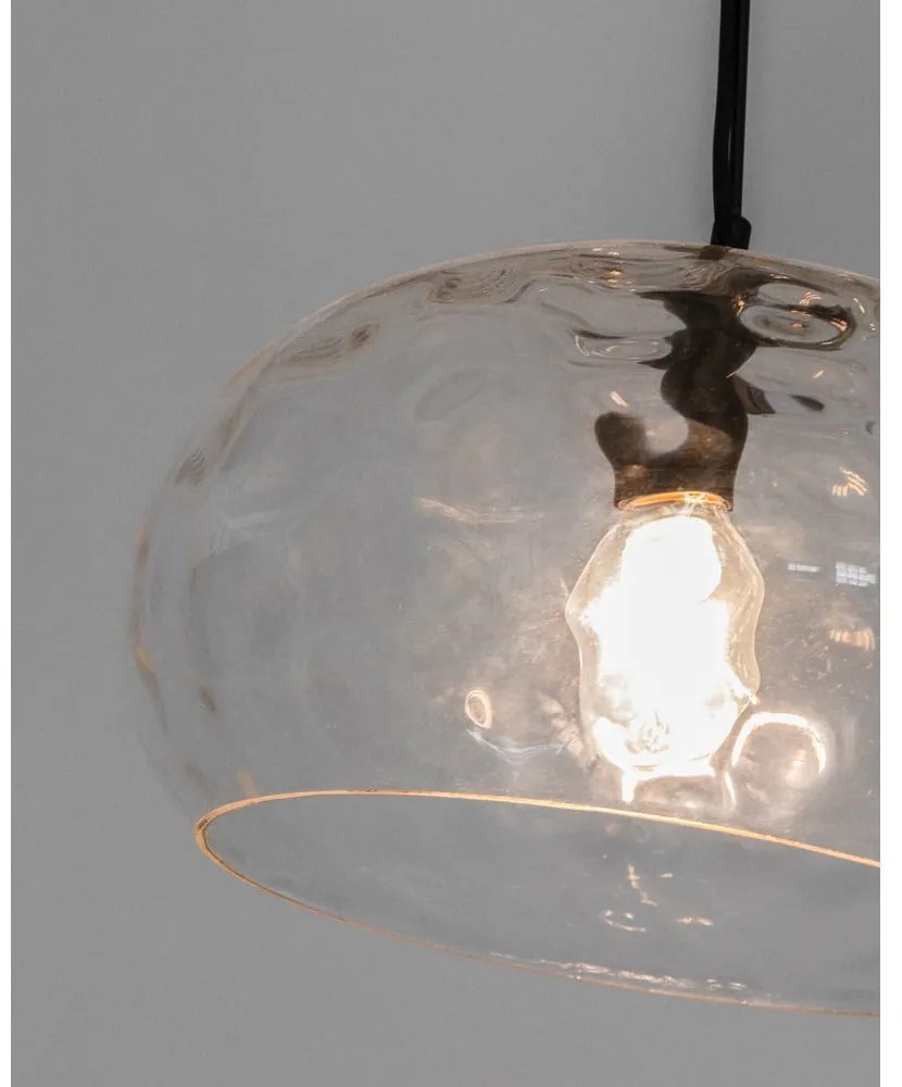 Čierne závesné svietidlo so skleneným tienidlom ø 40 cm Balma – Kave Home