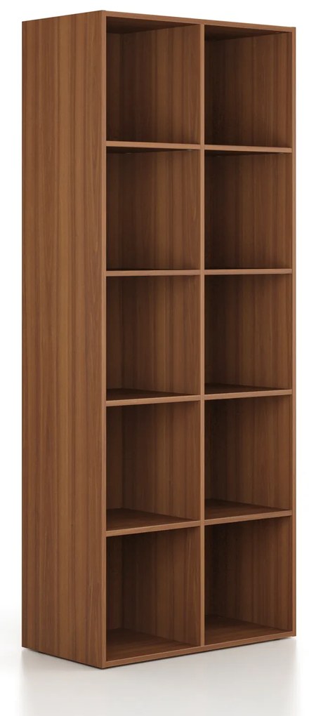 Regál FRAME, vysoká, 2 stĺpce, 2162 x 872 x 450 mm, orech