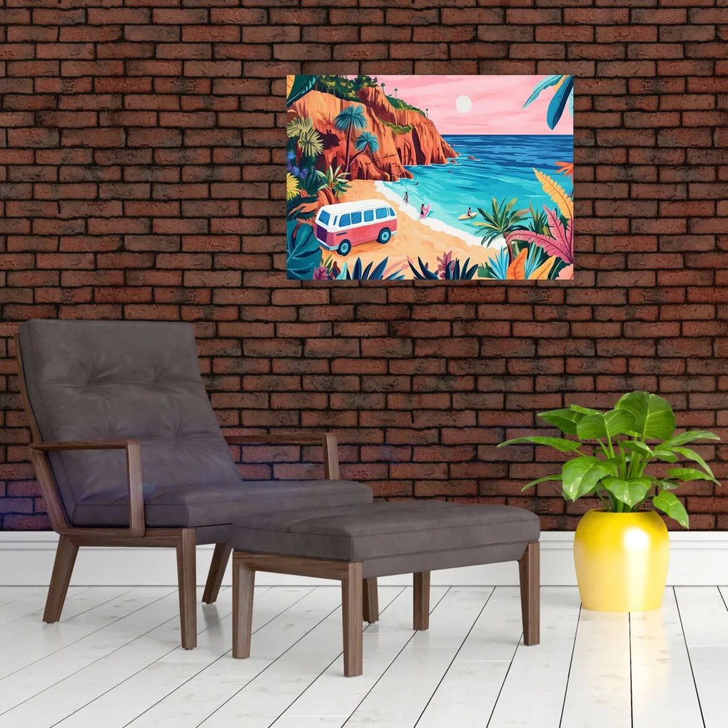 Obraz - Karavan pri oceáne (70x50 cm)
