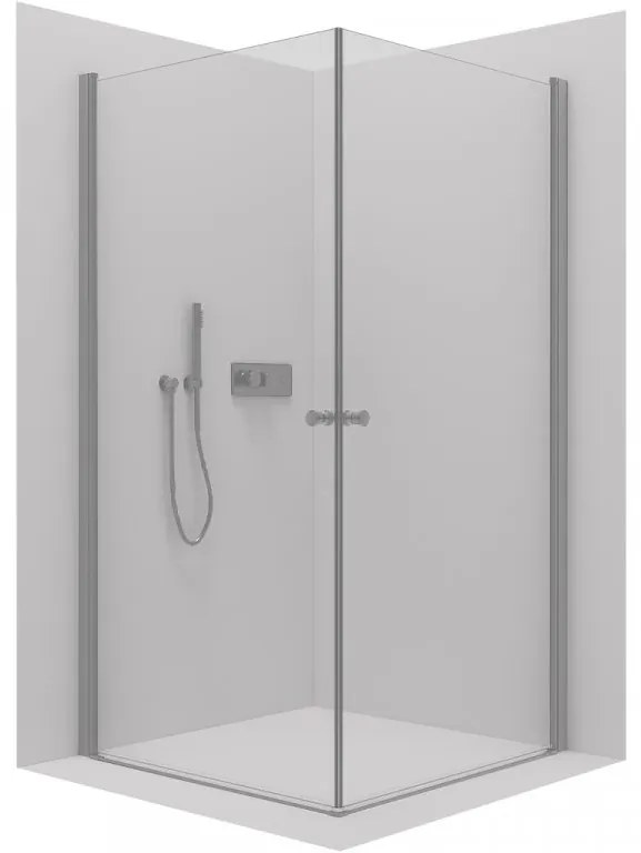 CERANO - Sprchovací kút Antelo Duo L/P - chróm, transparentné sklo - 120x100 cm - krídlový, CER-CER-8050BD143