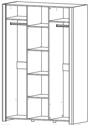 Šatní skříň Desjo 06 140 cm se zrcadlem dub San Remo