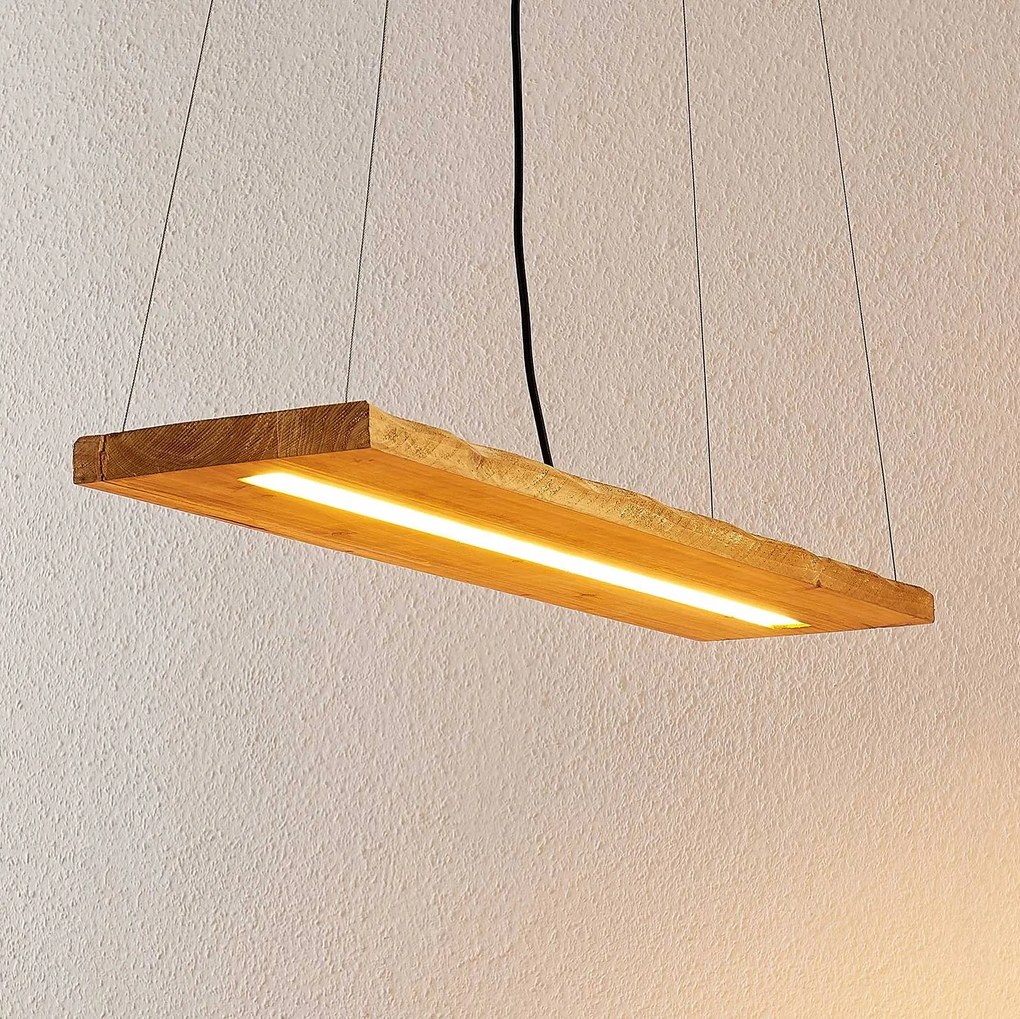 Lindby Nesaja drevené závesné LED svietidlo