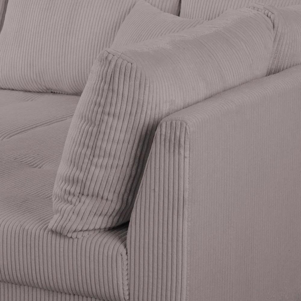 Sivá menčestrová rohová pohovka (pravý roh) Ariella – Ropez