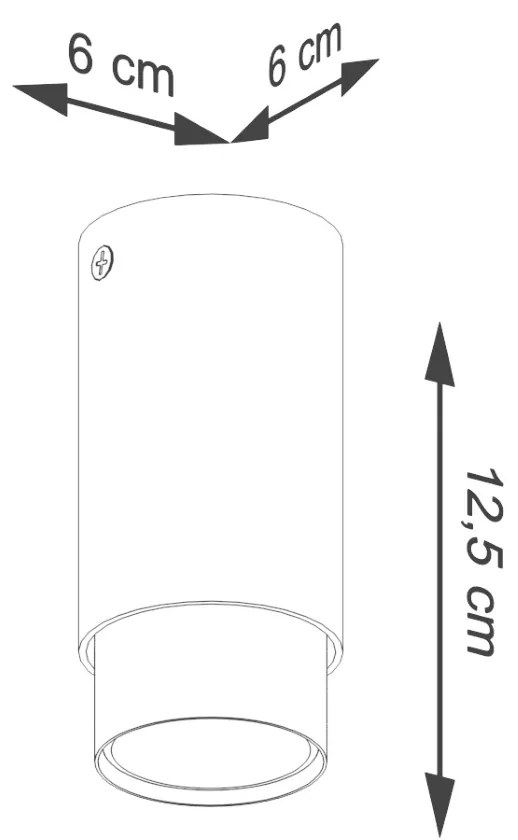 Stropné svietidlo Nero, 1x čierne kovové tienidlo, (12,5 cm), g