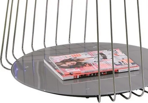 Konferenčný stolík Riva, kov/cappuccino sklo