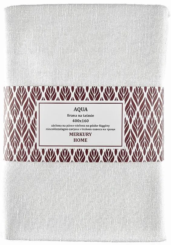 Záclona na páske  AQUA polyester biela 400x160 Merkury Home