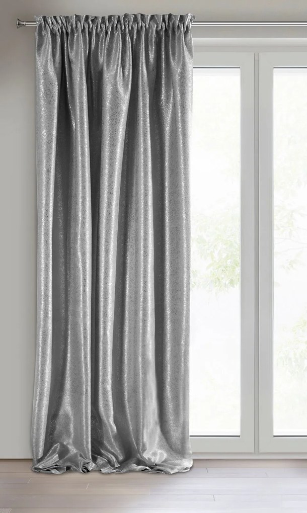 ZATEMŇOVACÍ ZÁVES NA PÁSKE EBRU 135X270 CM STRIEBORNÁ