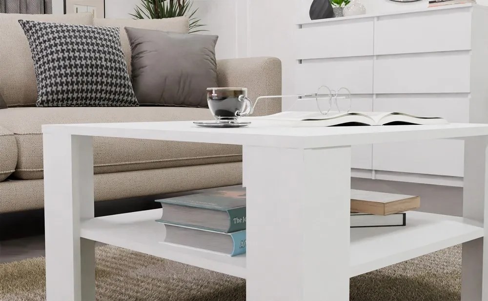 Konferenční stolek Square 68 cm bílý