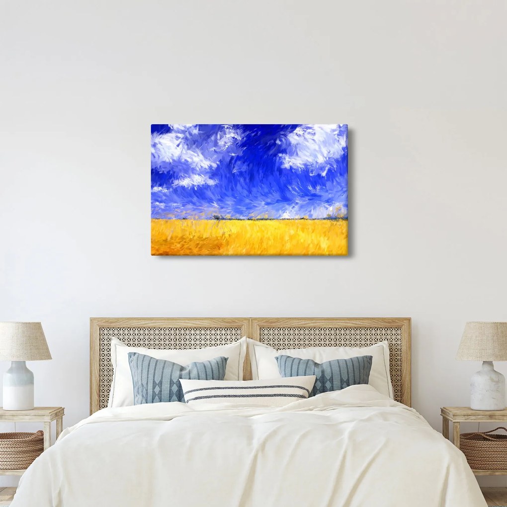 Obraz - Olejomaľba, Zlaté pole (90x60 cm)