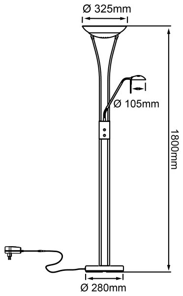 Brilliant - LED stmievateľná stojacia lampa FINN 2xLED/13W/230V matný chróm