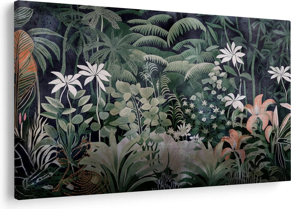 Obraz - Maľovaný vzor džungle (90x60 cm)