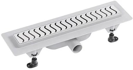 Sprchový žľab Polysan 40 cm polypropylén šedá lesk vlnky 72835