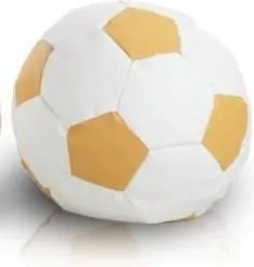 Sedací vak futbalová lopta - bielo krémová
