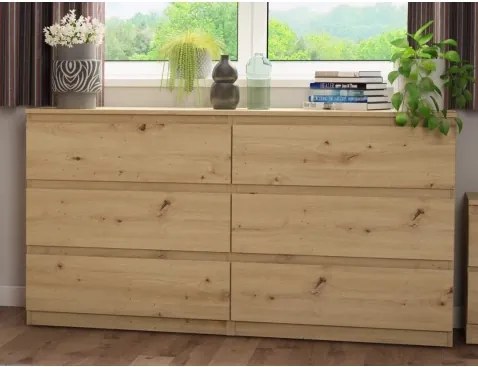 Široká komoda Carlos, dub artisan, 150 cm%