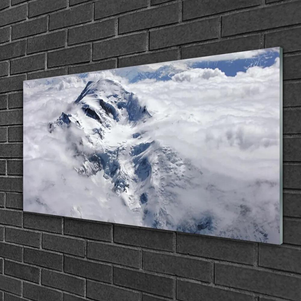 Obraz na skle Hora hmla krajina 120x60 cm