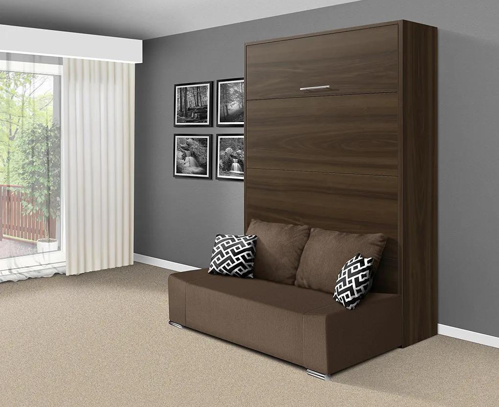 Nabytekmorava Sklápacia posteľ s pohovkou VS 21058P 200x140 farba pohovky: Sivá, Typ farebného prevedenia: Agát / dvere agát