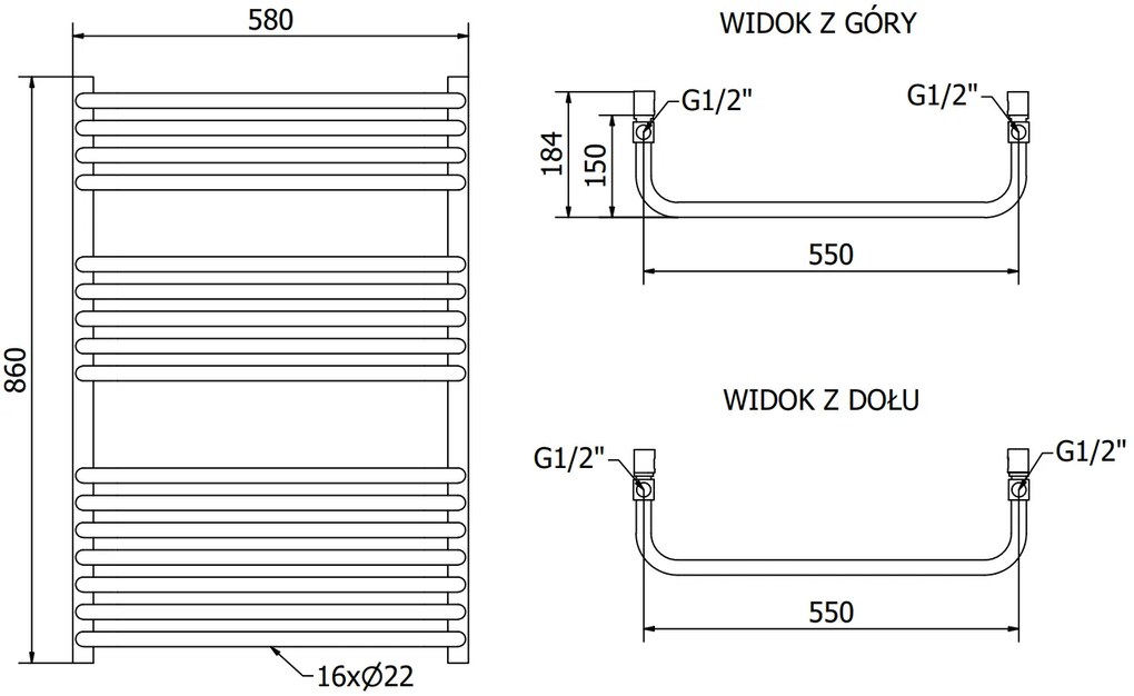 Mexen Apollo, vykurovacie teleso 860 x 550 mm, 479 W, biela, W117-0860-550-00-20