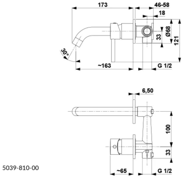 KFA Armatura 5039-810-00 - Umývadlová batéria na podom. inšt. MOZA lesklý chróm