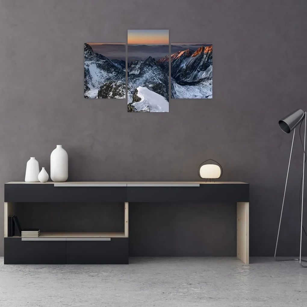 Obraz - Východ slnka v horách (90x60 cm)