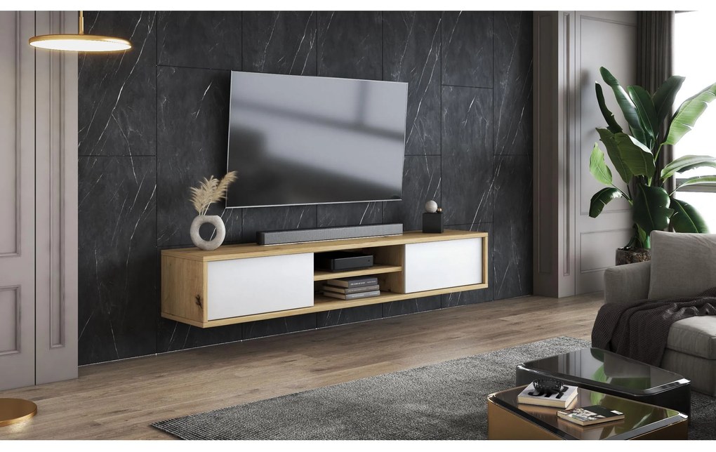 TV stolík Fiora 40 (dub artisan + biela). Vlastná spoľahlivá doprava až k Vám domov. 1066466