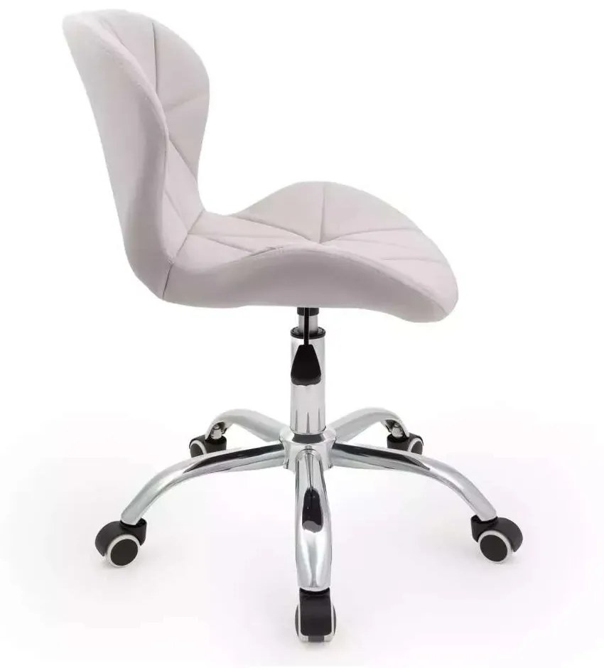 LuxuryForm DESIGN Stolička LIVIO VELUR na striebornej podstave s kolieskami - svetlo šedá