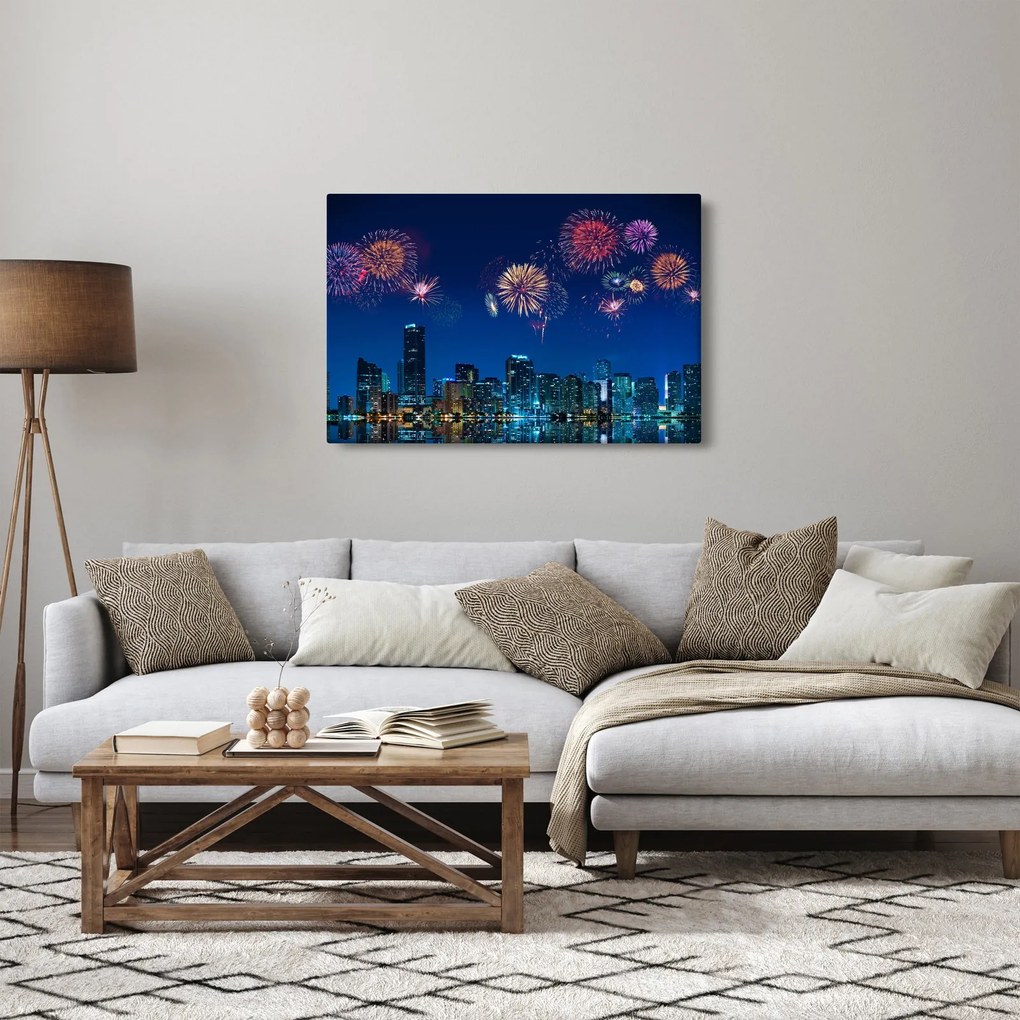 Obraz - Ohňostroj v Miami (90x60 cm)