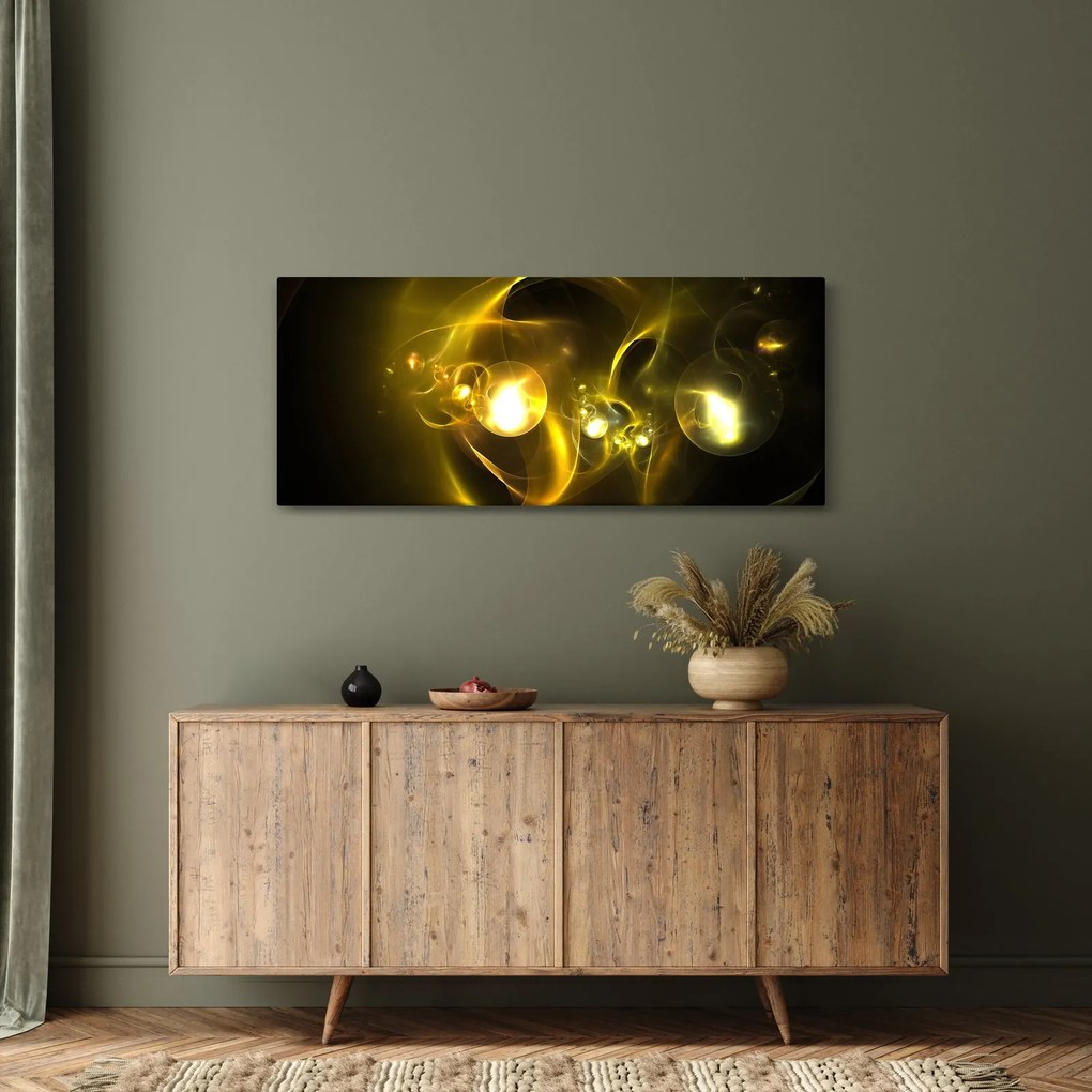 Abstraktný obraz žltých gulí (120x50 cm)